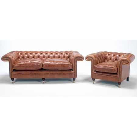"Jedburgh" 3-Sitzer Original englisches Chesterfield Sofa
