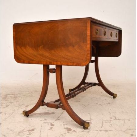 Edwardian Sofa Tisch mit Intarsien