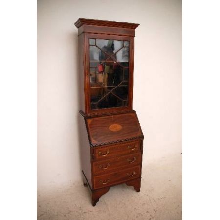 Edler antiker Edwardianischer  Sekretär Mahagoni Bureau Bookcase