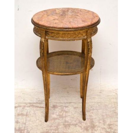 Beistelltisch oval und vergoldet