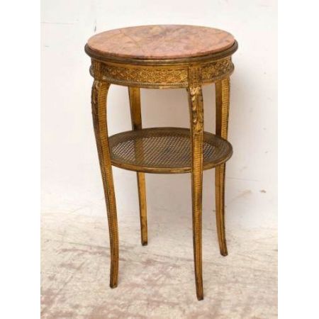 Beistelltisch oval und vergoldet