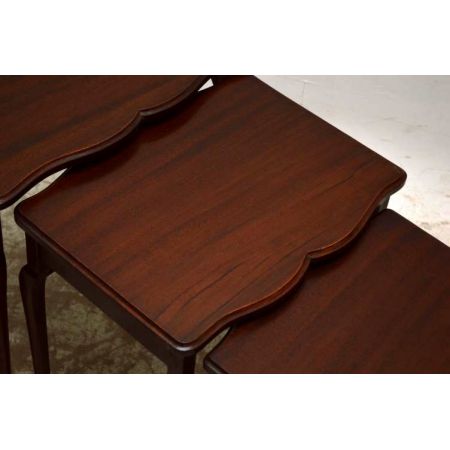 Antikes Nest of Tables Edwardian Beistelltisch Holztisch 3er Set Mahagoni Tisch