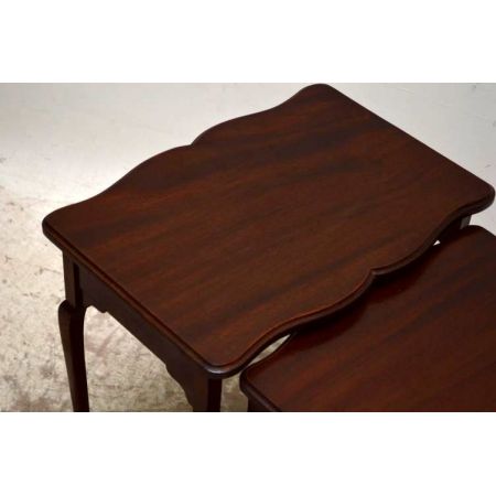 Antikes Nest of Tables Edwardian Beistelltisch Holztisch 3er Set Mahagoni Tisch