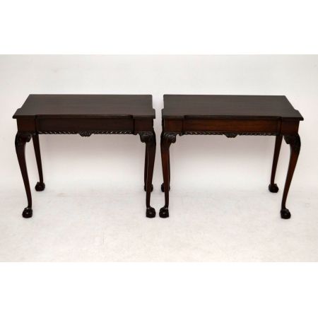 Paar antiker Beistelltische Chippendale