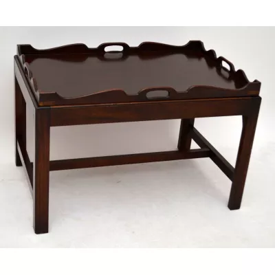 Antiker Mahogany Tray Top Table Kaffeetisch