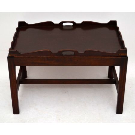 Antiker Mahogany Tray Top Table Kaffeetisch
