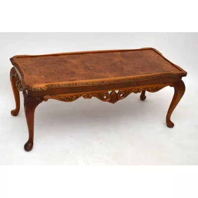 Antiker Queen Anne Style Walnuss Couchtisch Sofatisch aus Mahagoni Antik Tisch Beistelltisch