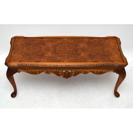 Antiker Queen Anne Style Walnuss Couchtisch Sofatisch aus Mahagoni Antik Tisch Beistelltisch