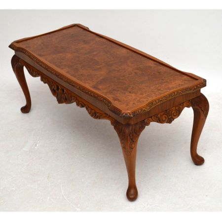 Antiker Queen Anne Style Walnuss Couchtisch Sofatisch aus Mahagoni Antik Tisch Beistelltisch