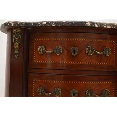 Antiker Coffeetable Sofatisch Beistelltisch mit Marmorplatte Holztisch