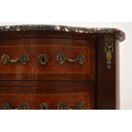 Antiker Coffeetable Sofatisch Beistelltisch mit Marmorplatte Holztisch