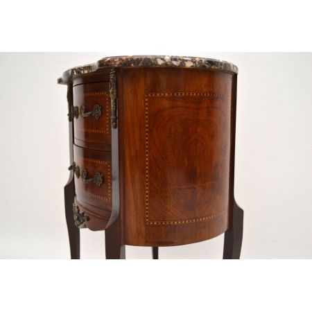 Antiker Coffeetable Sofatisch Beistelltisch mit Marmorplatte Holztisch