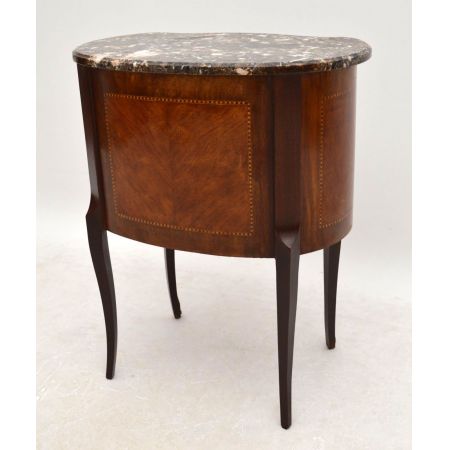 Antiker Coffeetable Sofatisch Beistelltisch mit Marmorplatte Holztisch