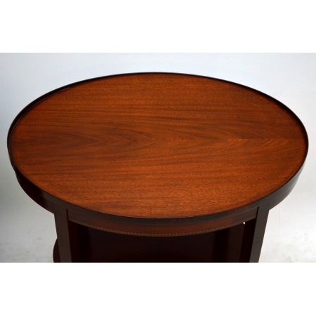 Paar ovale Beistelltische antik Mahagoni