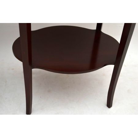 Paar ovale Beistelltische antik Mahagoni