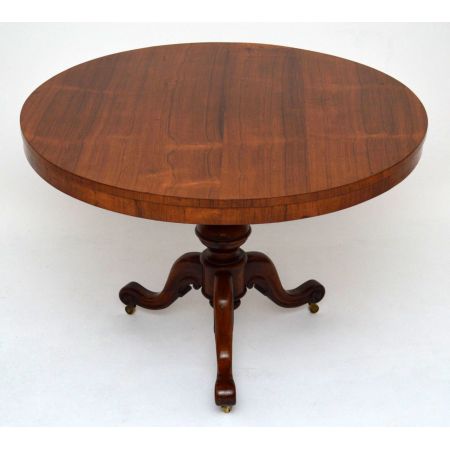 Antiker viktorianische Rosenholz Round Dining Table