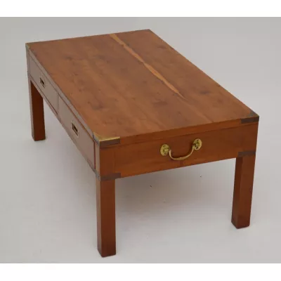 Antiker Campaingn Stil Eibenholz Couchtisch