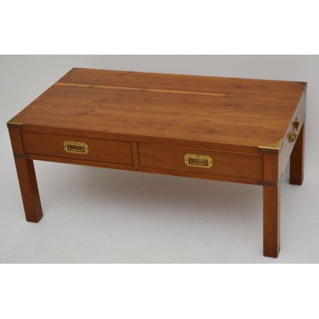 Antiker Campaingn Stil Eibenholz Couchtisch