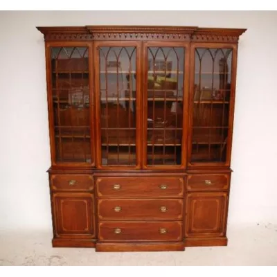 Großes  Breakfront Bookcase Antique   Conversion Intarsien Mahagoni 