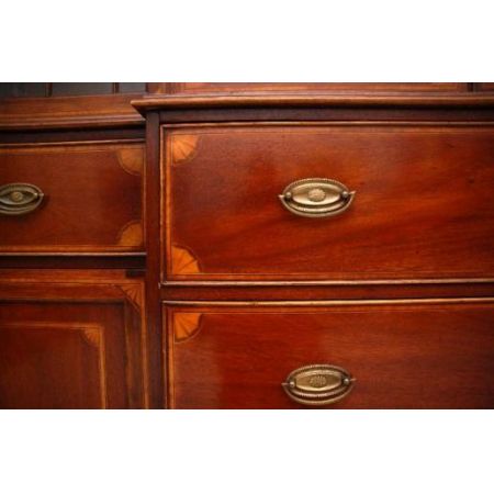 Großes  Breakfront Bookcase Antique   Conversion Intarsien Mahagoni 