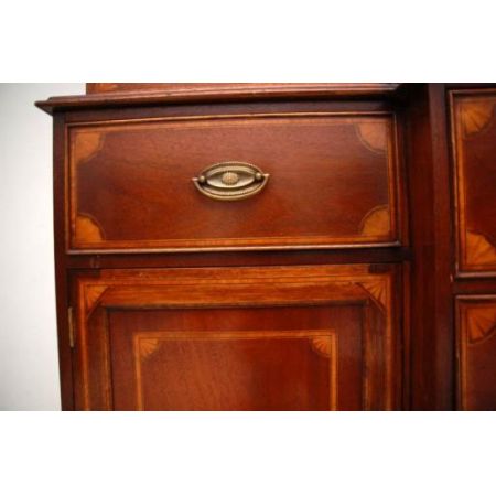 Großes  Breakfront Bookcase Antique   Conversion Intarsien Mahagoni 