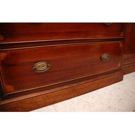 Großes  Breakfront Bookcase Antique   Conversion Intarsien Mahagoni 