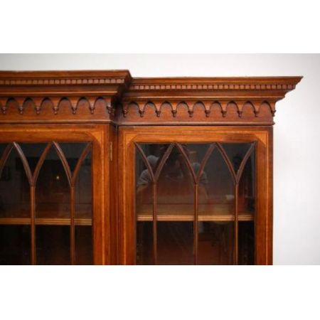 Großes  Breakfront Bookcase Antique   Conversion Intarsien Mahagoni 