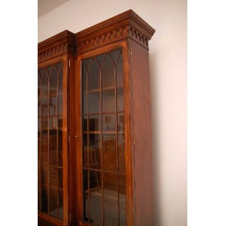 Großes  Breakfront Bookcase Antique   Conversion Intarsien Mahagoni 