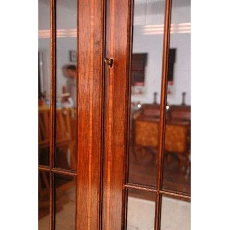 Großes  Breakfront Bookcase Antique   Conversion Intarsien Mahagoni 