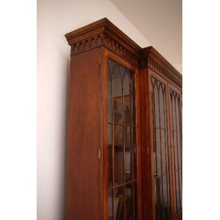 Großes  Breakfront Bookcase Antique   Conversion Intarsien Mahagoni 