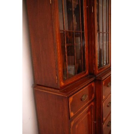 Großes  Breakfront Bookcase Antique   Conversion Intarsien Mahagoni 