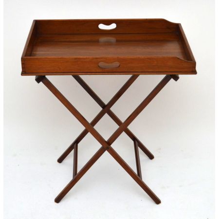 Antiker Massiv Nussbaumholz Butlers Tray auf Stand