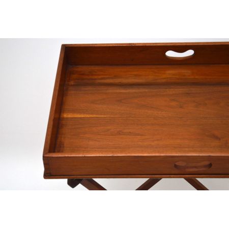 Antiker Massiv Nussbaumholz Butlers Tray auf Stand