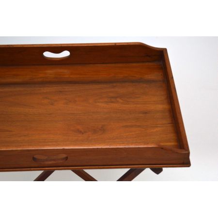 Antiker Massiv Nussbaumholz Butlers Tray auf Stand