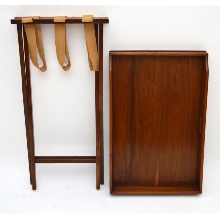 Antiker Massiv Nussbaumholz Butlers Tray auf Stand