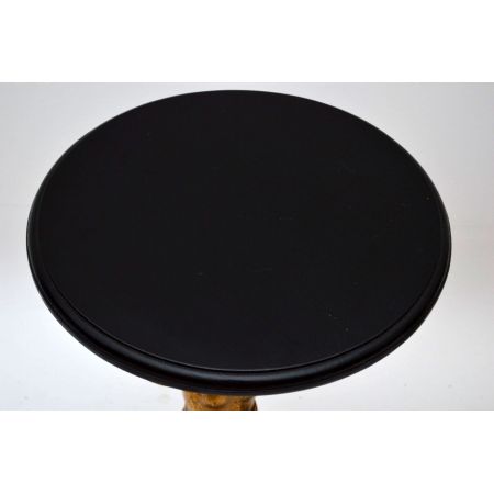 Ein Paar antiker „Gilt Cherub“ Beistelltische-Ebonized Tops