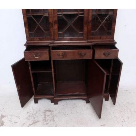 Antikes Breakfront Bookcase  Mahagoni