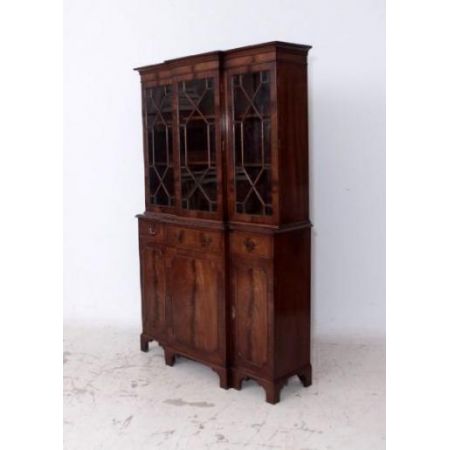 Antikes Breakfront Bookcase  Mahagoni