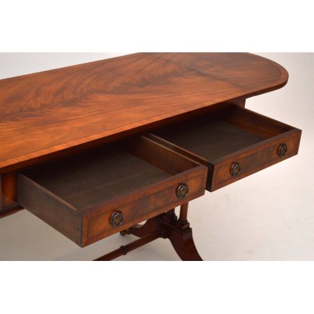 Antiker Regency-Stil Intarsien Mahagoni Sofa Tisch