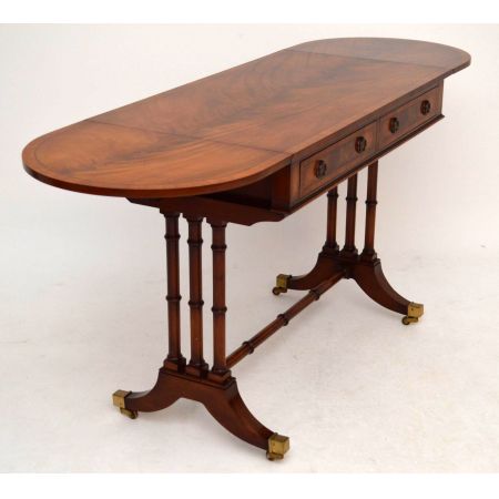 Antiker Regency-Stil Intarsien Mahagoni Sofa Tisch