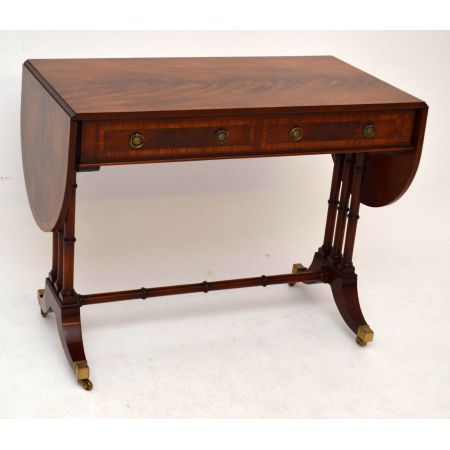 Antiker Regency-Stil Intarsien Mahagoni Sofa Tisch