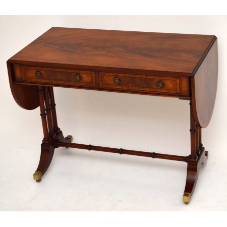 Antiker Regency-Stil Intarsien Mahagoni Sofa Tisch