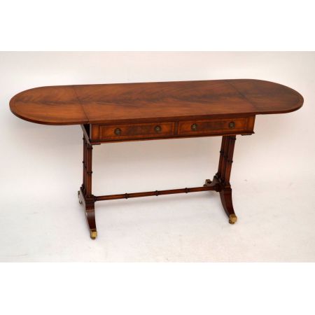 Antiker Regency-Stil Intarsien Mahagoni Sofa Tisch