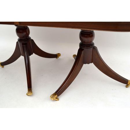 Antiker Regency-Stil Intarsien Mahagoni Esstisch