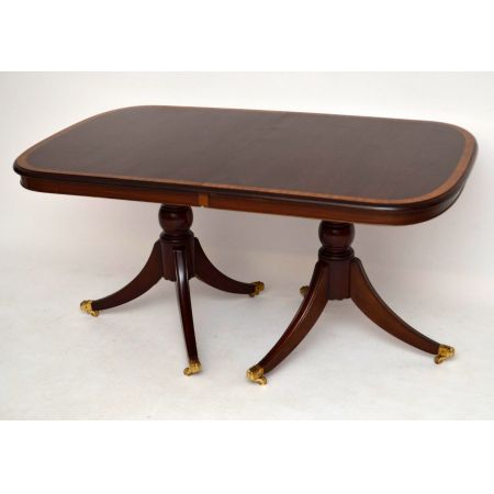 Antiker Regency-Stil Intarsien Mahagoni Esstisch