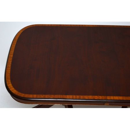 Antiker Regency-Stil Intarsien Mahagoni Esstisch