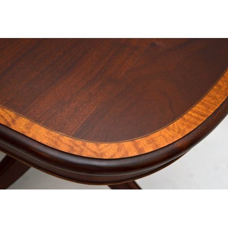 Antiker Regency-Stil Intarsien Mahagoni Esstisch