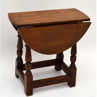 Kleine antike Solid Oak Drop Leaf Occasional Tisch