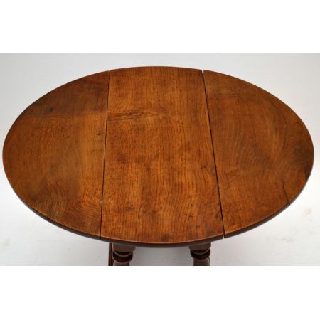 Kleine antike Solid Oak Drop Leaf Occasional Tisch