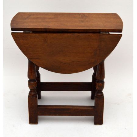 Kleine antike Solid Oak Drop Leaf Occasional Tisch